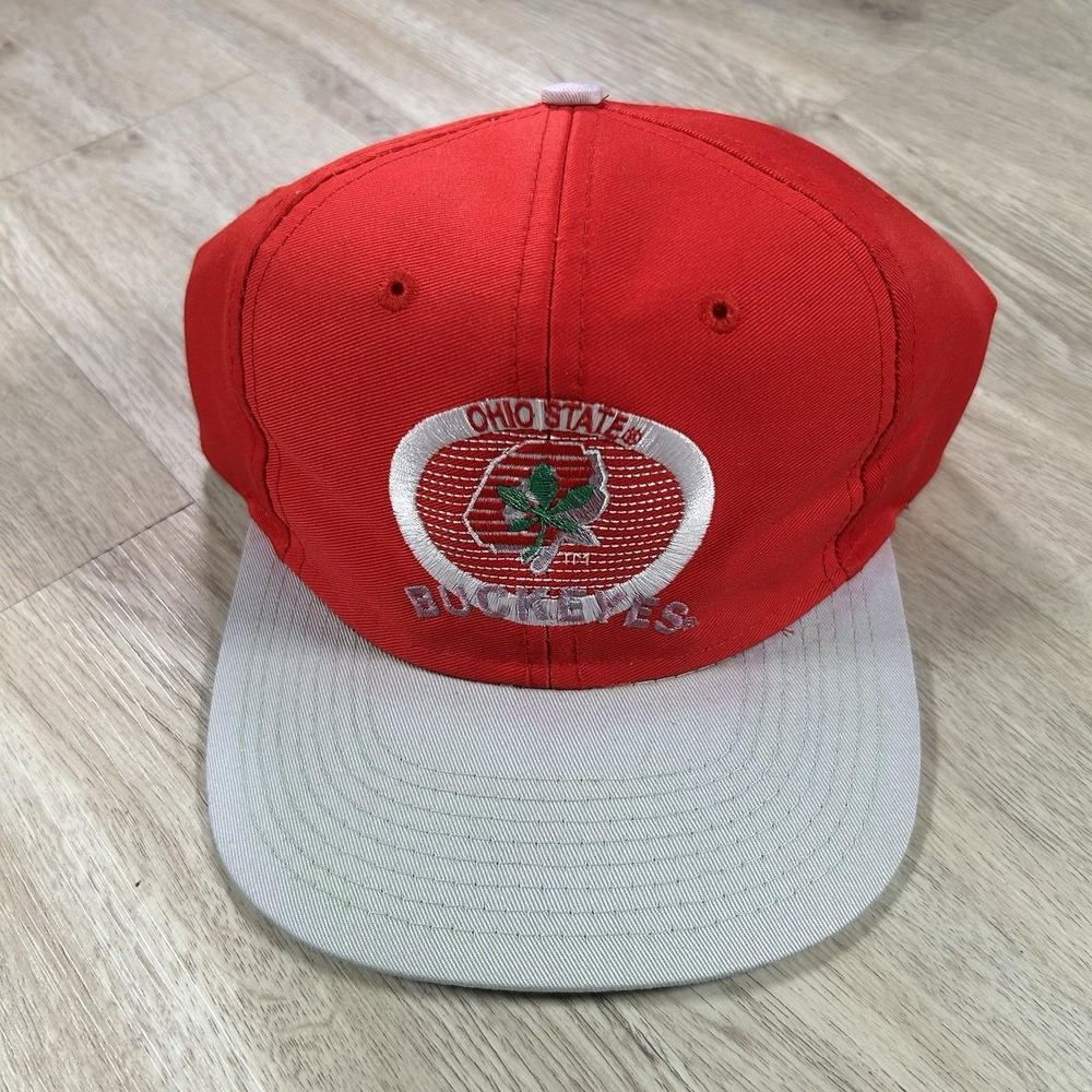 VTG Ohio State Buckeyes Snapback Hat College Collegiate Red Gray Cap